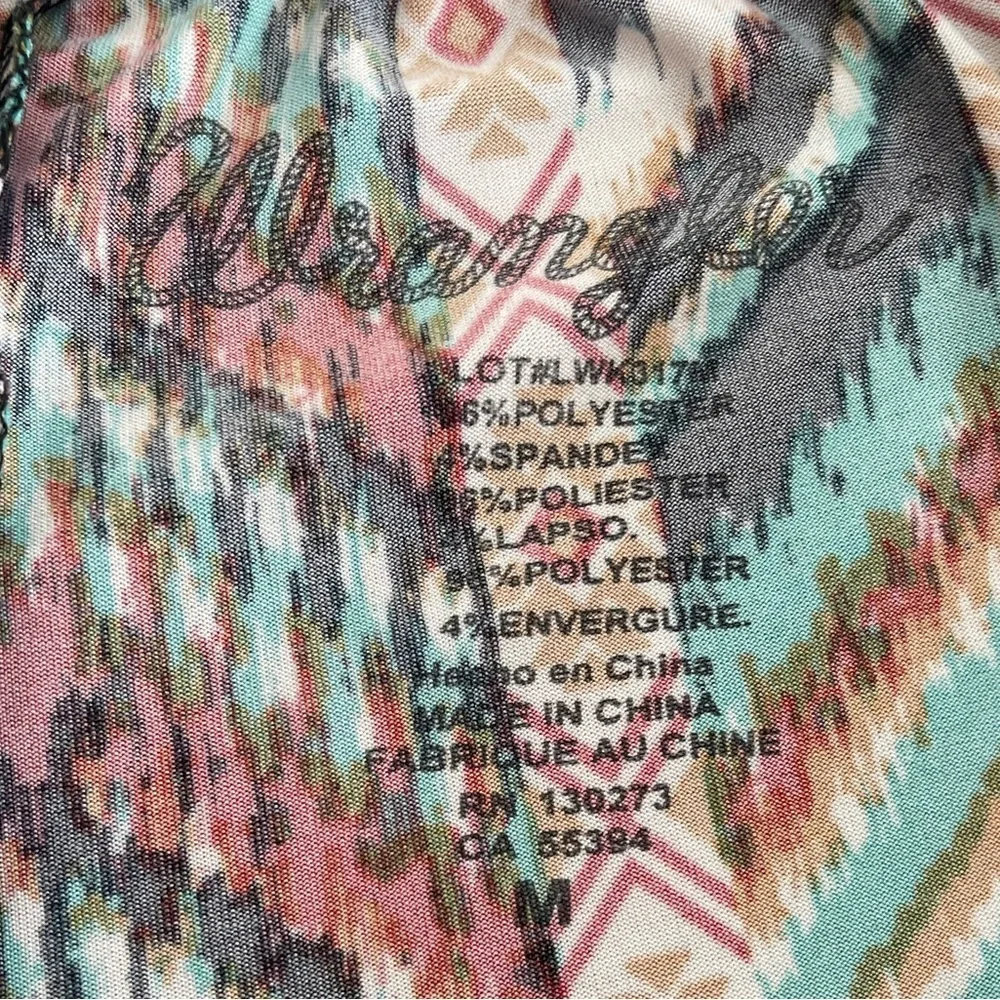 Wrangler Multicolor Chevron Bold Print Palazzo Flare Pants Retro Bohemian Medium